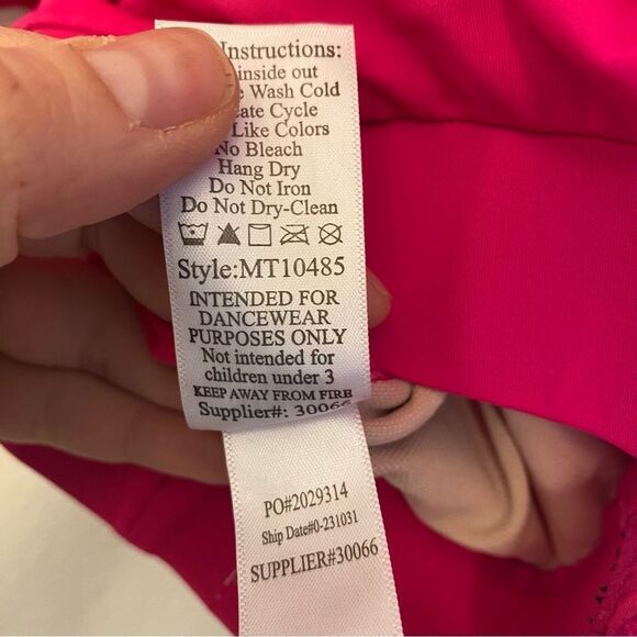 Weissman dance costume 3 piece hot pink Barbie fringe pant skirt top MT10485 LA - Picture 12 of 16